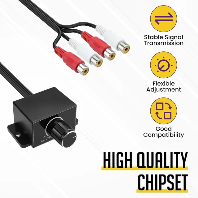 Alt view image 3 of 7 - 1Pcs Universal Car RCA Level Controller Amplifier, RCA Bass Knob