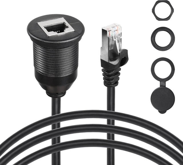 Main image of SinLoon RJ45 Panel Flush Mount Cable 3FT RJ45 Male to Female Car Flush Mount Cat6A Cable for Car Truck Boat Motorcycle Dashboard Computer etc