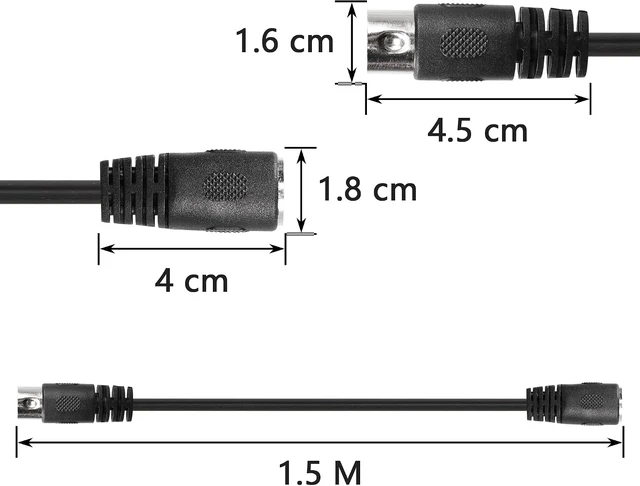 Alt view image 6 of 7 - SinLoon 59inch MIDI Din Extension Cable,MIDI 5-Pin DIN Male to Female Audio MIDI/at Adapter Cable for MIDI Keyboard (Synthesizer, Organ, Electric Piano, MIDI Guitar (D5P M-F,1.5meter)