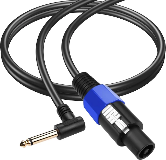 Main image of SinLoon Speakon to 1/4" Speaker Cable 22AWG Speakon Male to 90 Degree 6.35mm TS Male Audio Cord 1.6FT Twist Lock Speakon to 1/4" Mono Audio Cable for Speaker Guitar Amplifier (0.5m/6.35mm Male)