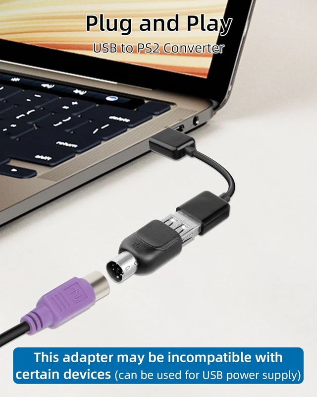 Alt view image 2 of 7 - GELRHONR USB A/C to PS2 Adapter, PS/2 to USB and Type C Converter, Replacement Connector for PS-2 Mouse and Keyboard (4 Type)