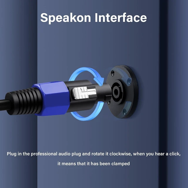 Alt view image 3 of 7 - SinLoon Speakon to 1/4" Speaker Cable 22AWG Speakon Male to 6.35mm TRS Female Audio Cord 1.6FT Twist Lock Speakon to 1/4" Dual Channel Audio Cable for Speaker Guitar Amplifier (0.5m/6.35mm Female)