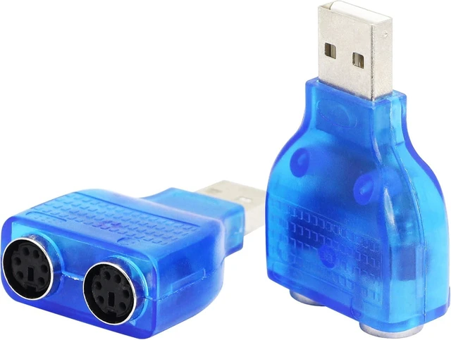 Main image of GELRHONR USB to PS2 AdapterUSB to Dual PS/2 Keyborad & Mouse Converter Cable for Laptop PC Computer - Blue 2 Pack