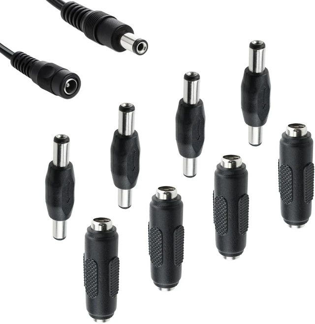 Main image of 8Pcs 5.5 x 2.1mm DC Power Connector Adapter, 12/24V Power Jack Socket