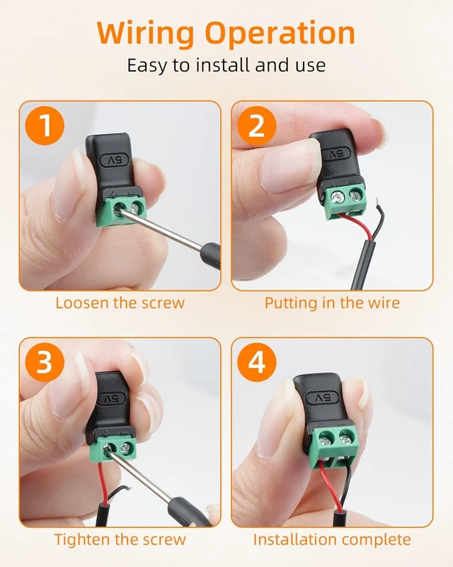 Alt view image 4 of 7 - GELRHONR USB C Female to 2Pin Screw Terminal Adapter, 5V Type C to 2 Pin Solderless Converter Connector for DIY, USBC Repairment and Small Appliances, 5Pack (C Female to 2Pin)