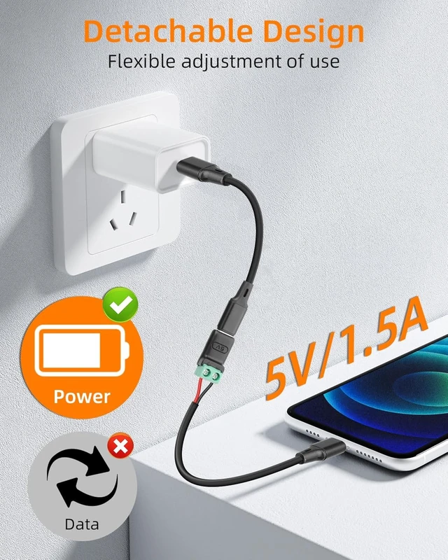 Alt view image 3 of 7 - GELRHONR USB C Female to 2Pin Screw Terminal Adapter, 5V Type C to 2 Pin Solderless Converter Connector for DIY, USBC Repairment and Small Appliances, 5Pack (C Female to 2Pin)