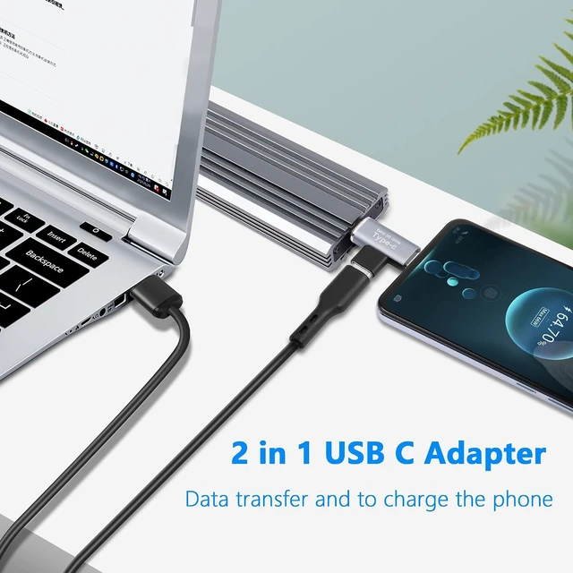 Alt view image 3 of 7 - GELRHONR 2 in 1 USB C Adapter, USB Type-C Female to Dual Male Splitter Support 5V 3A Fast Charging 3.1Gen1 5Gb Data Transfer for Type-C Devices-2Pack