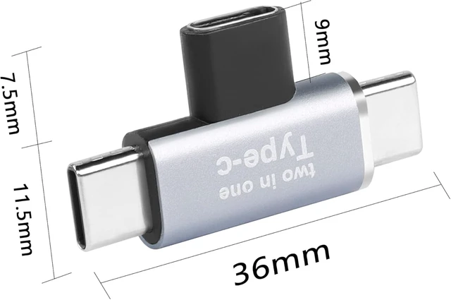 Alt view image 7 of 7 - GELRHONR 2 in 1 USB C Adapter, USB Type-C Female to Dual Male Splitter Support 5V 3A Fast Charging 3.1Gen1 5Gb Data Transfer for Type-C Devices-2Pack