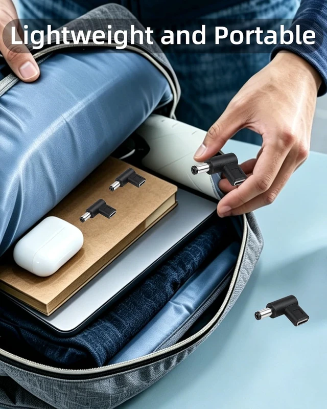 Alt view image 3 of 7 - GELRHONR 90° 20V DC 5.5×2.5mm Male to USB-C Female PD Power Adapter,4Pcs