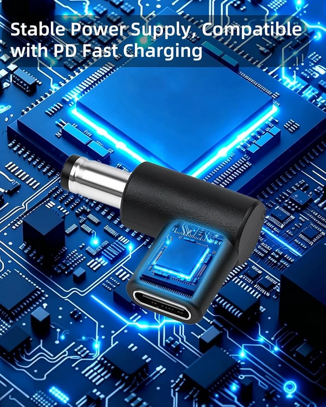 Alt view image 6 of 7 - GELRHONR 90° 20V DC 5.5×2.5mm Male to USB-C Female PD Power Adapter,4Pcs