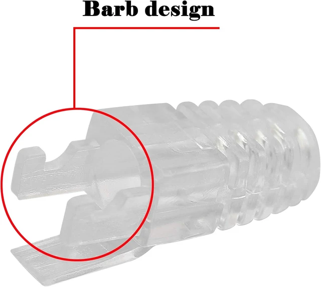 Alt view image 2 of 7 - GELRHONR 100 Pcs RJ45 CAT6 Strain Relief Boots Connector for Standard CAT6 CAT6A Ethernet Cable LAN Cable Connector Boot Cover for Various Diameter LAN Cable-Clear