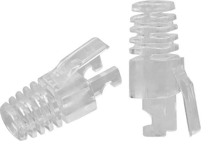 Alt view image 7 of 7 - GELRHONR 100 Pcs RJ45 CAT6 Strain Relief Boots Connector for Standard CAT6 CAT6A Ethernet Cable LAN Cable Connector Boot Cover for Various Diameter LAN Cable-Clear