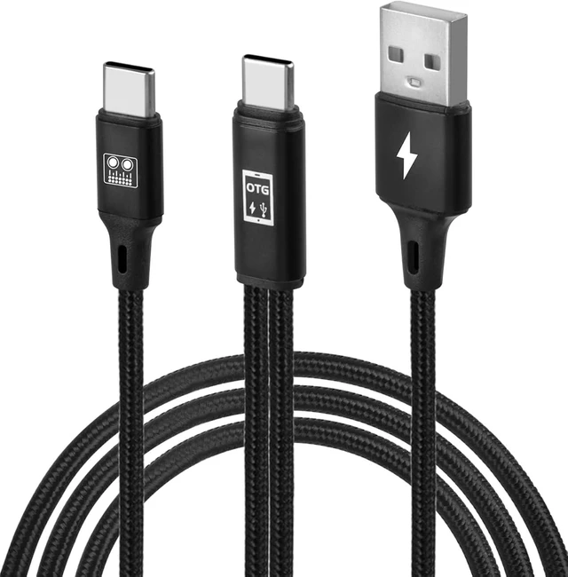 Main image of GELRHONR USB C OTG Sound Card Cable, 2 in 1 Type C Sound Card Audio Cable for Live Streaming, Recording, Voice Chatting, Karaoke