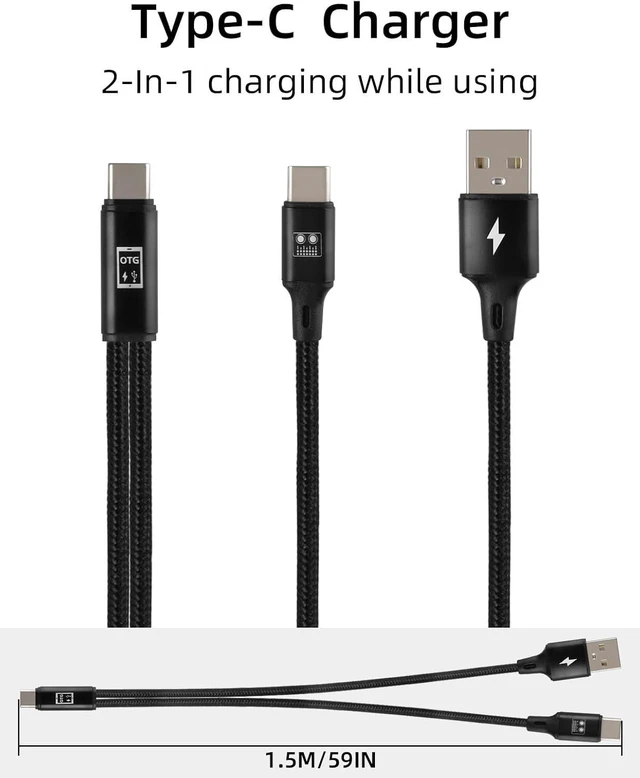 Alt view image 7 of 7 - GELRHONR USB C OTG Sound Card Cable, 2 in 1 Type C Sound Card Audio Cable for Live Streaming, Recording, Voice Chatting, Karaoke
