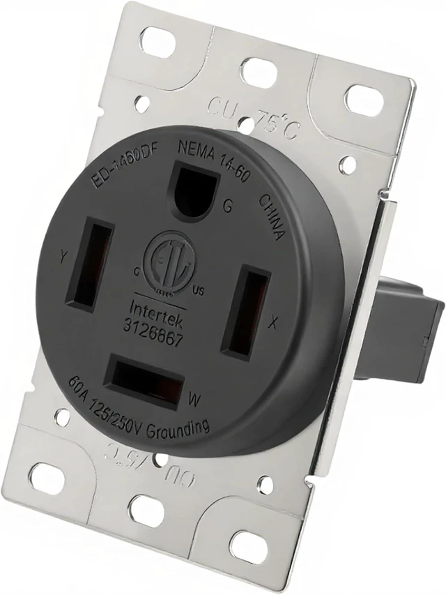 Main image of GELRHONR Nema 14-60R Flush Mounting Receptacle, 60 Amp 125V 250V Power Outlet, for Generator, Welders, Plasma Cutters and More, 3 Pole 4 Wire, Grouded (NEMA 14-60R)