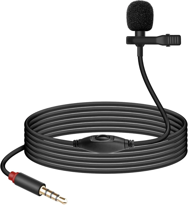 Main image of GELRHONR 3.5mm Lavalier Microphone, 3.5mm(1/8") TRRS Plug Invisible Lapel Microphone Wired for Phone, PC, Camera, Audio Recording, Game Streaming 4.9FT (TRRS)