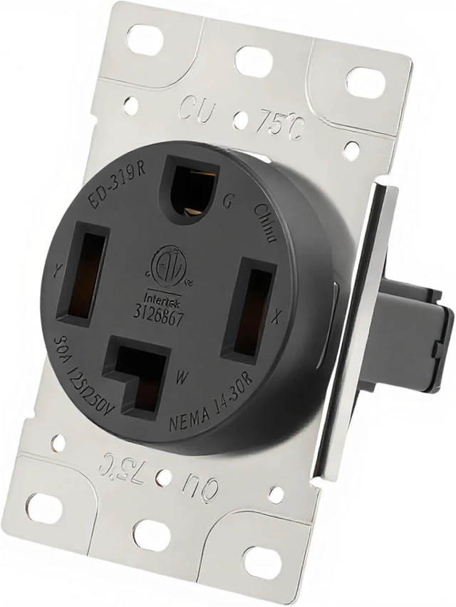 Alt view image 7 of 7 - GELRHONR Nema 14-60R Flush Mounting Receptacle, 60 Amp 125V 250V Power Outlet, for Generator, Welders, Plasma Cutters and More, 3 Pole 4 Wire, Grouded (NEMA 14-60R)