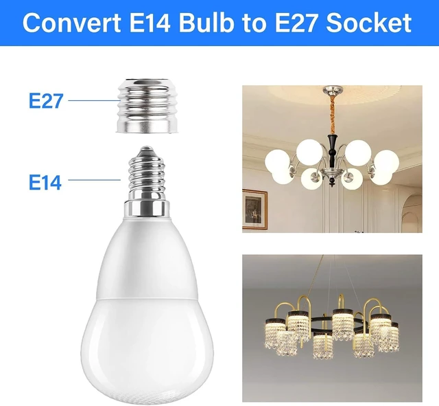Alt view image 2 of 7 - SinLoon 10 Pcs E27 to E14 Socket Adapter E27 to E14 Light Socket Extender Lamp Base Converter Adapter Light Fixtures Accessories