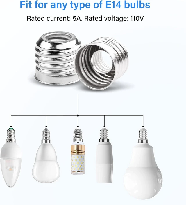 Alt view image 3 of 7 - SinLoon 10 Pcs E27 to E14 Socket Adapter E27 to E14 Light Socket Extender Lamp Base Converter Adapter Light Fixtures Accessories