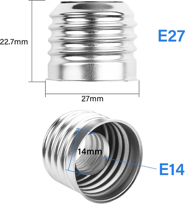 Alt view image 4 of 7 - SinLoon 10 Pcs E27 to E14 Socket Adapter E27 to E14 Light Socket Extender Lamp Base Converter Adapter Light Fixtures Accessories