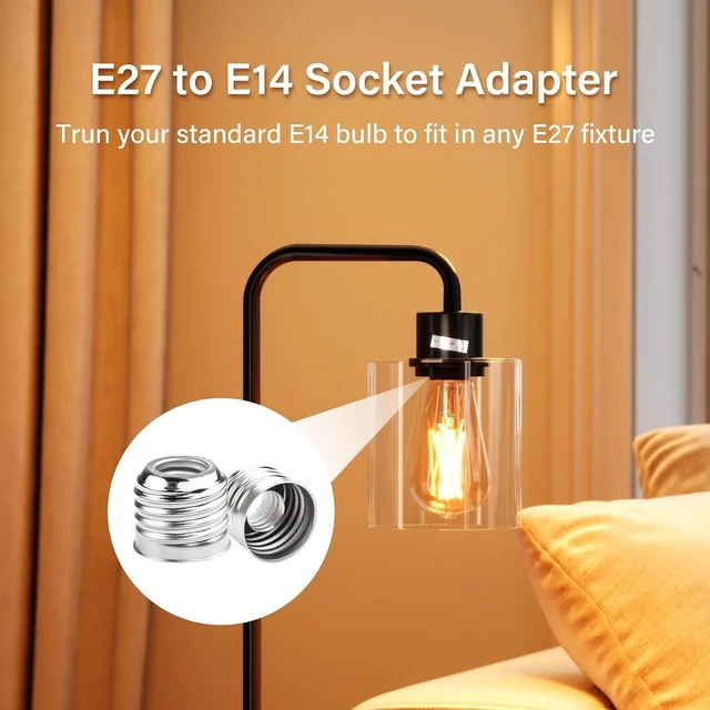 Alt view image 5 of 7 - SinLoon 10 Pcs E27 to E14 Socket Adapter E27 to E14 Light Socket Extender Lamp Base Converter Adapter Light Fixtures Accessories