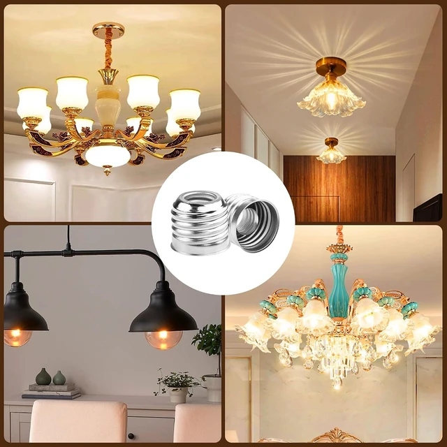Alt view image 7 of 7 - SinLoon 10 Pcs E27 to E14 Socket Adapter E27 to E14 Light Socket Extender Lamp Base Converter Adapter Light Fixtures Accessories