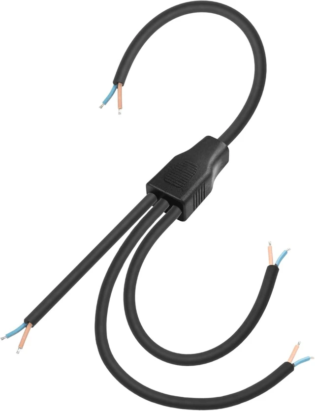 Main image of SinLoon 2 Wire 1 to 3 Splitter Pigtail Cable Outdoor LED Connector Splitter 17AWG Pre-tinned Pigtail Extension Cable for Indoor/Outdoor LED Strip Lights,60cm/23.6inch (1 to 3 Pigtail)