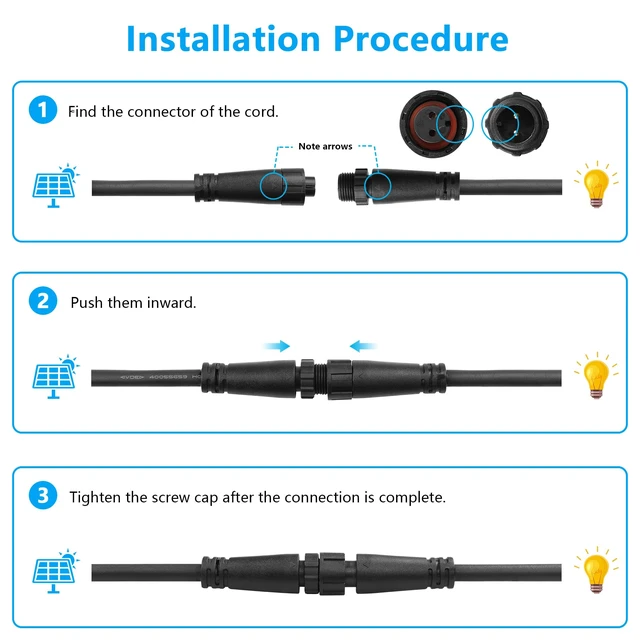 Alt view image 5 of 7 - SinLoon Small Size 2 Core 2 Pin Waterproof Connector Splitter Cable M12 2 Pin Electrical 1 Male to 3 Female Extension Cable 18AWG IP68, for Indoor/Outdoor LED Strip Lights,50CM(1 Male to 3 Female)