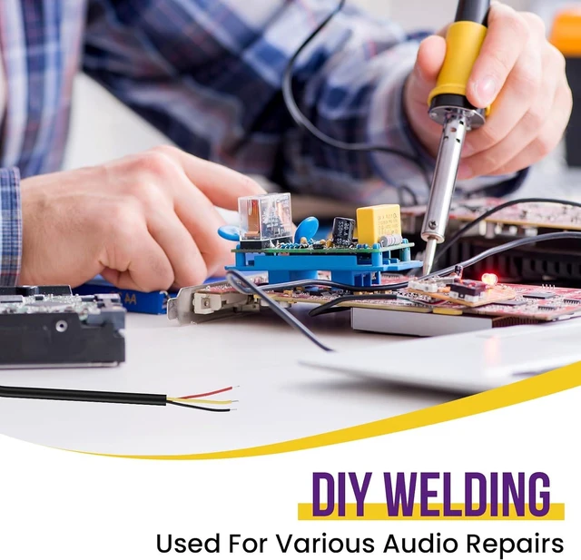 Alt view image 6 of 7 - 6 Pcs 3.5mm Male Plug Audio Cable, 1/8" Bare Wire Cable, 2 3 4 Pole