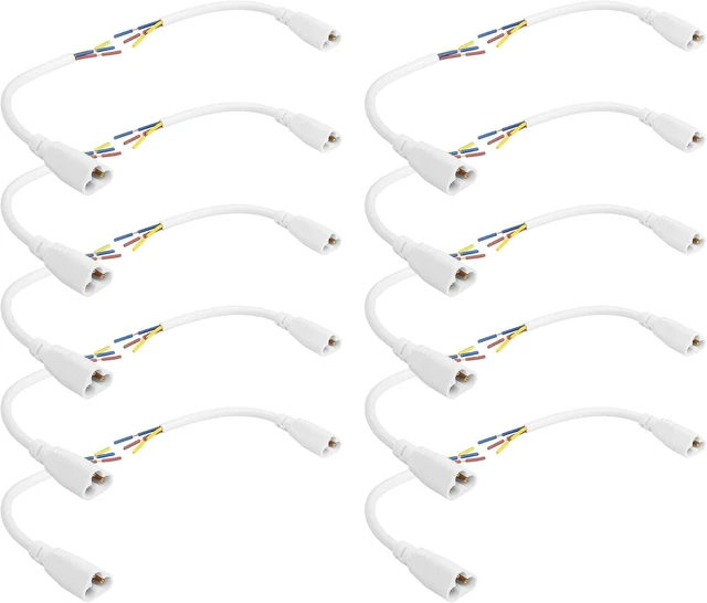 Main image of SinLoon 20pcs T5 T8 Male LED Lamp Connect Wire LED Integrated Tube Pigtails Cable Ceiling Lights Linkable Cords for Tube Lamp Holder Socket Fittings 15cm
