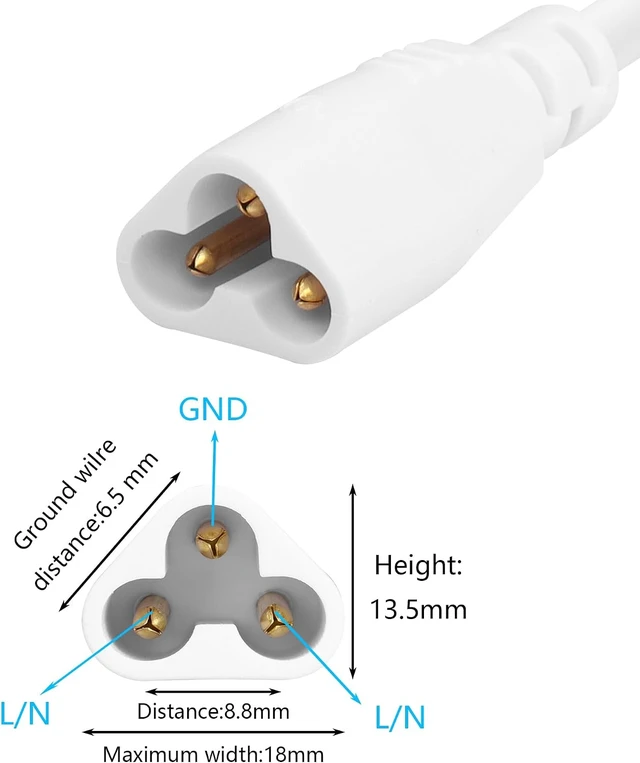 Alt view image 3 of 7 - SinLoon 20pcs T5 T8 Male LED Lamp Connect Wire LED Integrated Tube Pigtails Cable Ceiling Lights Linkable Cords for Tube Lamp Holder Socket Fittings 15cm