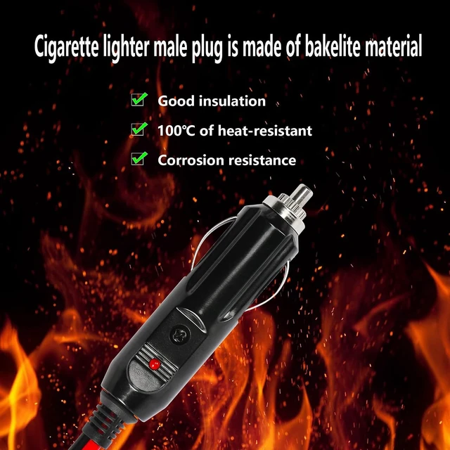 Alt view image 2 of 7 - SinLoon Cigarette Lighter SAE Battery Charger Cable with Switch, 12V, 10FT
