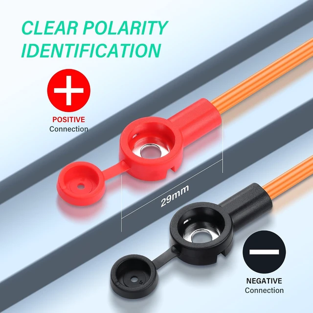 Alt view image 2 of 7 - SinLoon 5 Pack Battery Cables with 30A Fuse 14AWG Heavy Duty Battery Wires Insulated Terminals with Waterproof Cap, Orange 2.5mm² 20cm