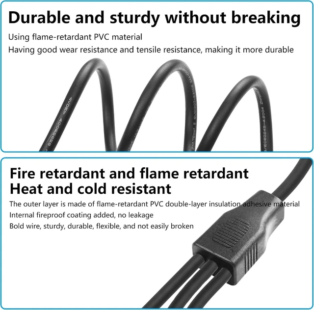 Alt view image 3 of 7 - SinLoon 2 Pack 2 Wire 1 to 3 Splitter Pigtail Cable Outdoor LED Connector Splitter 17AWG Pre-tinned Pigtail Extension Cable for Indoor/Outdoor LED Strip Lights,40cm/15.7inch (1 to 3)