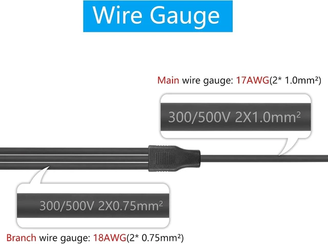 Alt view image 4 of 7 - SinLoon 2 Pack 2 Wire 1 to 3 Splitter Pigtail Cable Outdoor LED Connector Splitter 17AWG Pre-tinned Pigtail Extension Cable for Indoor/Outdoor LED Strip Lights,40cm/15.7inch (1 to 3)