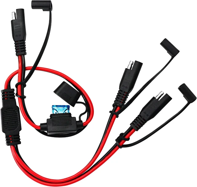 Alt view image 2 of 7 - SinLoon 16AWG 2-Way Splitter,SAE Connector,1 to 2 SAE Connector Power Charger Adapter for Motorcycle Automotive(60cm)