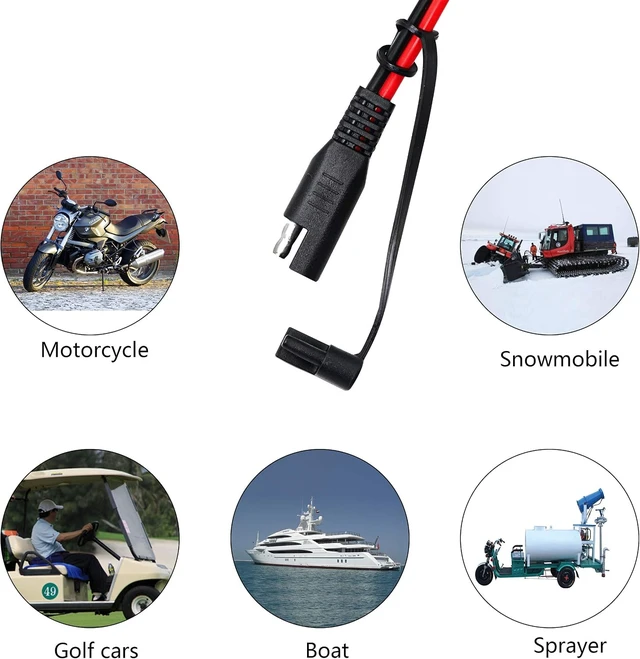 Alt view image 7 of 7 - SinLoon 16AWG 2-Way Splitter,SAE Connector,1 to 2 SAE Connector Power Charger Adapter for Motorcycle Automotive(60cm)