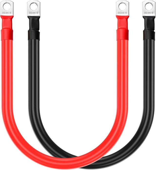 Main image of SinLoon 2AWG Heavy Duty Battery Cables with M8 Lug Terminal,Pair(Red+Black)