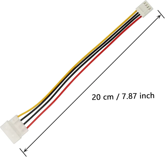 Alt view image 4 of 7 - SinLoon Computer Molex 4 Pin Power Supply Extension Cable, 8 Inch IDE Power to Floppy Drive Power Interface Cable. 5-Pack (4Pin)