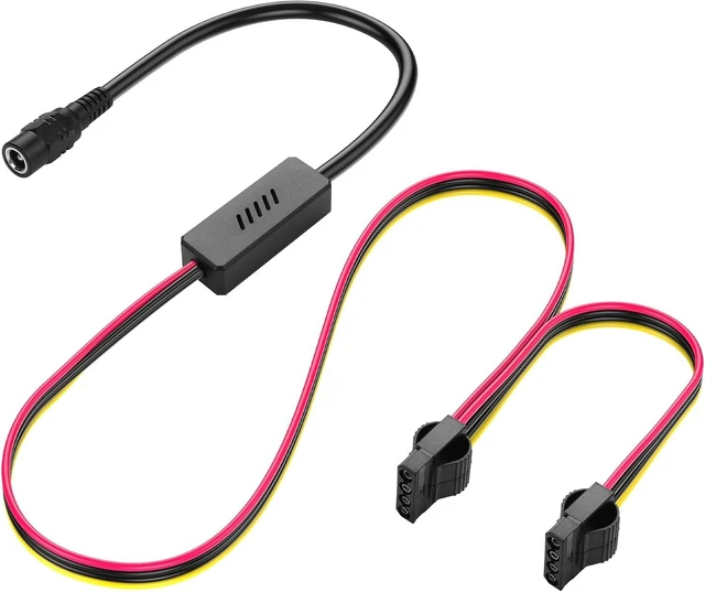 Main image of SinLoon DC5525 to IDE 4 Pin Power Supply Cable DC 5.5x2.5mm Female to LP4 IDE 4 Pin Female Extension Cable for PC Fan (1 to 2)
