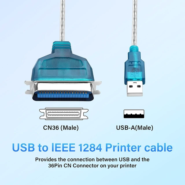 Alt view image 2 of 7 - SinLoon USB to Parallel Port Adapter USB to IEEE1284 CN36 Parallel Printer Cable Adapter for Printer (4.6FT)