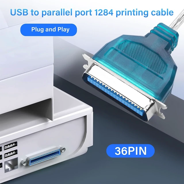Alt view image 4 of 7 - SinLoon USB to Parallel Port Adapter USB to IEEE1284 CN36 Parallel Printer Cable Adapter for Printer (4.6FT)