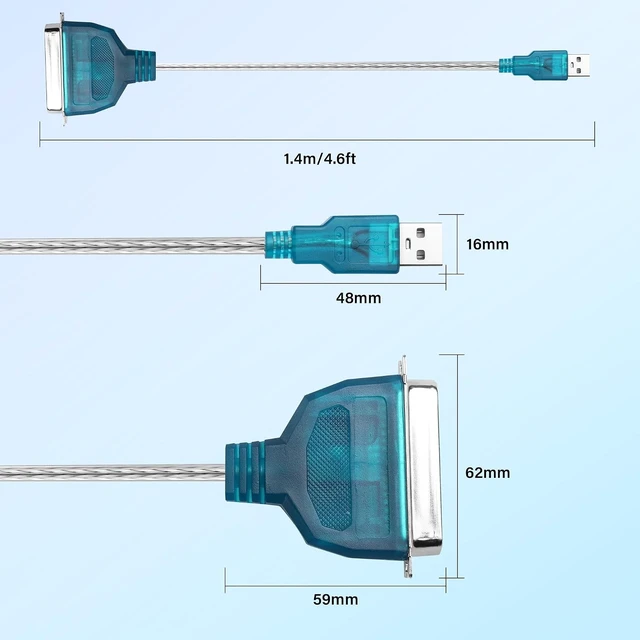 Alt view image 7 of 7 - SinLoon USB to Parallel Port Adapter USB to IEEE1284 CN36 Parallel Printer Cable Adapter for Printer (4.6FT)