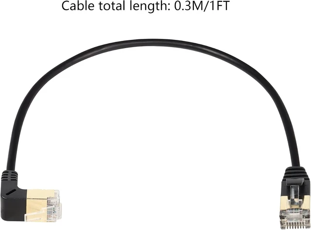 Alt view image 6 of 7 - SinLoon 90 Degree Cat8 Ethernet Cable, High Speed 40Gbps 2000Mhz Network Cord, with Gold Plated Plug SFTP Wires CAT8 RJ45 Connector Gaming LAN Cable,for Gaming PC PS Xbox Modem (UP 0.3M/1FT)