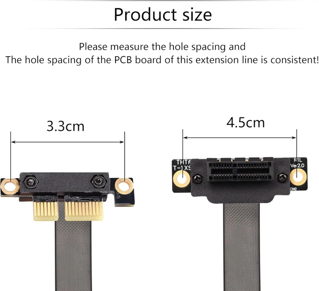 Alt view image 6 of 7 - SinLoon PCIE 3.0 Extension Cable,36PIN 1X Extension Cable, 90 Degree PCI Express 1X Extend Card,for 1U,2U Chassis (30cm, Black)