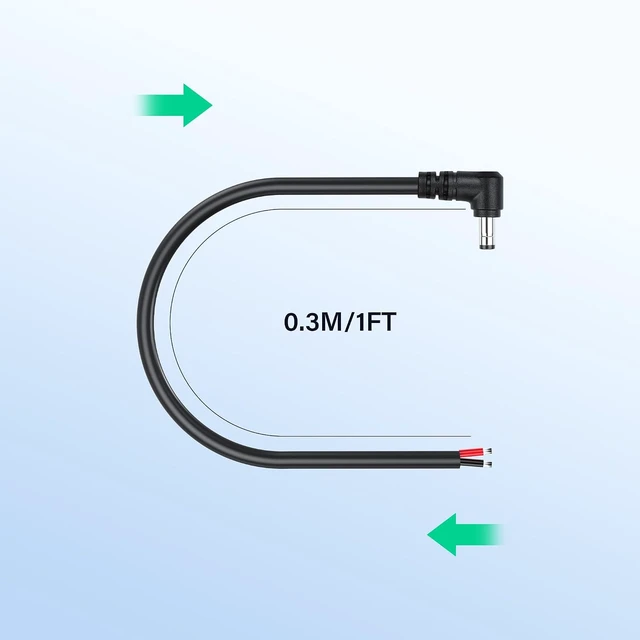Alt view image 6 of 7 - SinLoon 2 Pack 14AWG DC5521 Power Pigtails Cable 12V/24V (0.3M/1Ft)