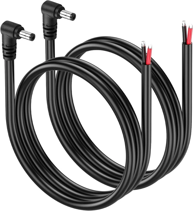 Main image of SinLoon 2 Pack 14AWG DC5525 Power Pigtails Cable 12V/24V (1M/3.3Ft)