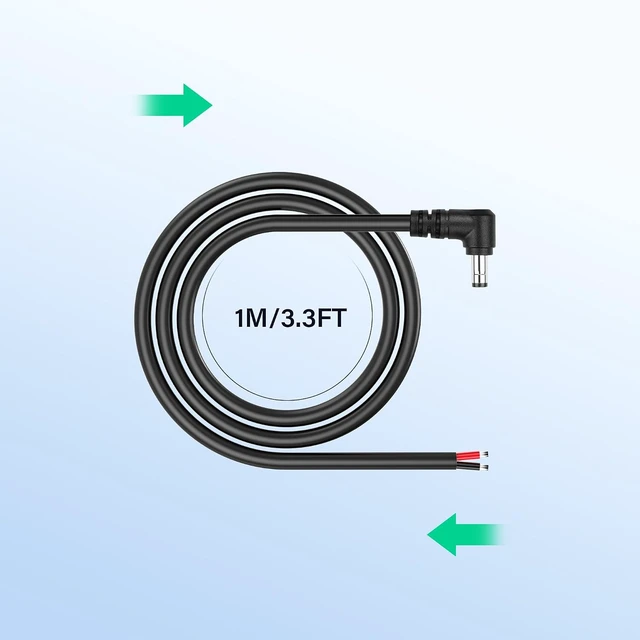 Alt view image 6 of 7 - SinLoon 2 Pack 14AWG DC5525 Power Pigtails Cable 12V/24V (1M/3.3Ft)