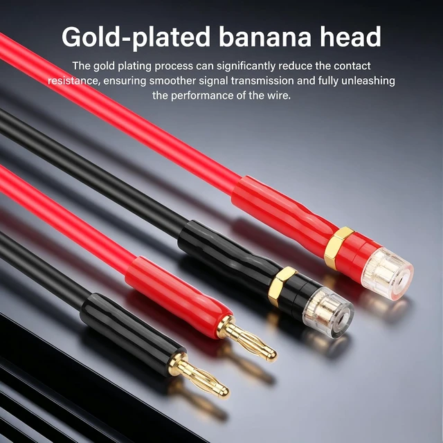 Alt view image 2 of 7 - SinLoon 4mm Banana Speaker Extension Cable, OFC Male to Female - 2.6FT/80CM