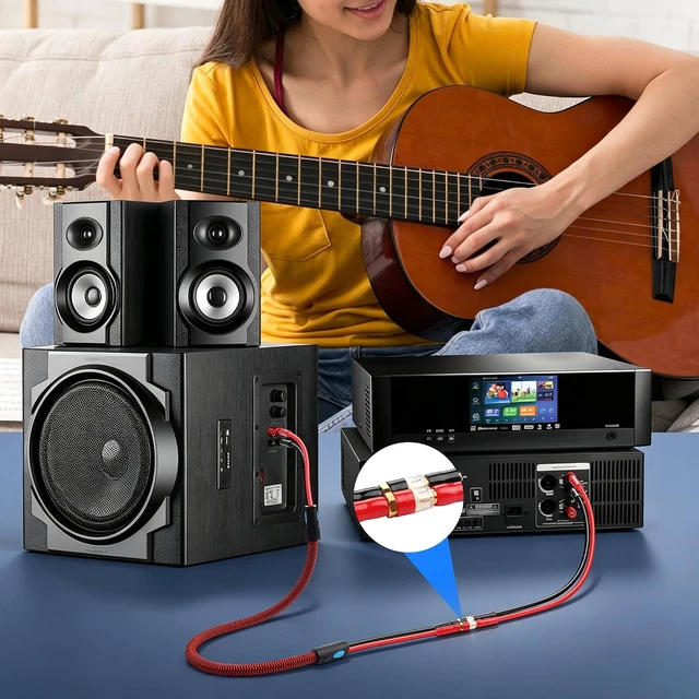 Alt view image 3 of 7 - SinLoon 4mm Banana Speaker Extension Cable, OFC Male to Female - 2.6FT/80CM